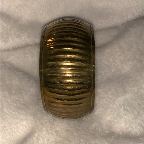 Vintage Brass Cuff with Line Design - Retro - Picture 1 of 6